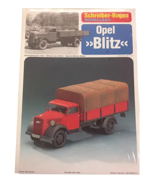 Schreiber-Bogen Kartonmodellbau Opel Blitz | Aue-Verlag 72486 | Papier Bastelset