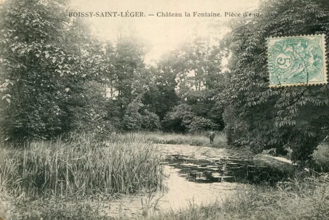 Carte BOISSY SAINT LEGER Château de la Fontaine Pièce d'eau