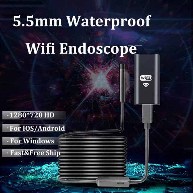 Slim 5.5mm Waterproof Wireless HD 720P Camera Borescopes for iPhone XS Max 8 7 6