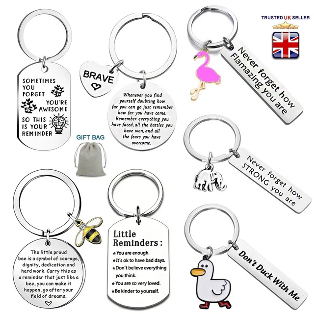 Keyring Gift Inspirational Positive Affirmations Motif Gifts Key Chain Ring Love