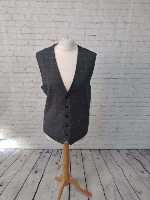 Next Grey 5 Button Fasten Dress Waistcoat Mens Size 40"Chest (JC22)