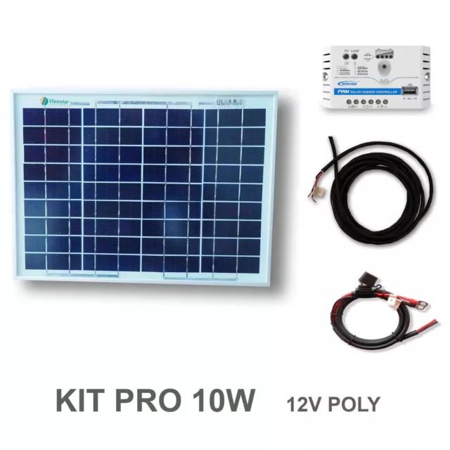 Kit Solar 10W Panel Solar 12V Regulador Solar 5A y cableado. Envío Gratis 24 H