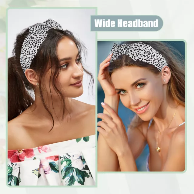 Leopard Spot Wide Bow Headbands Fashion with Bow Knotted for Girl Women 2