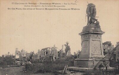 14-18 old map war ww1 verdun Fresnes-en-woevre statue generating margueritte