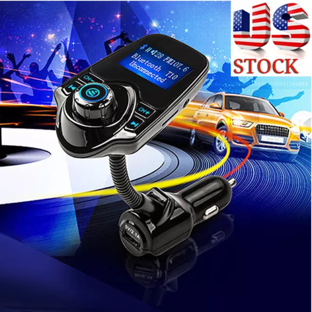 Trasmettitore FM wireless Bluetooth auto vivavoce lettore MP3 modulatore LCD USB