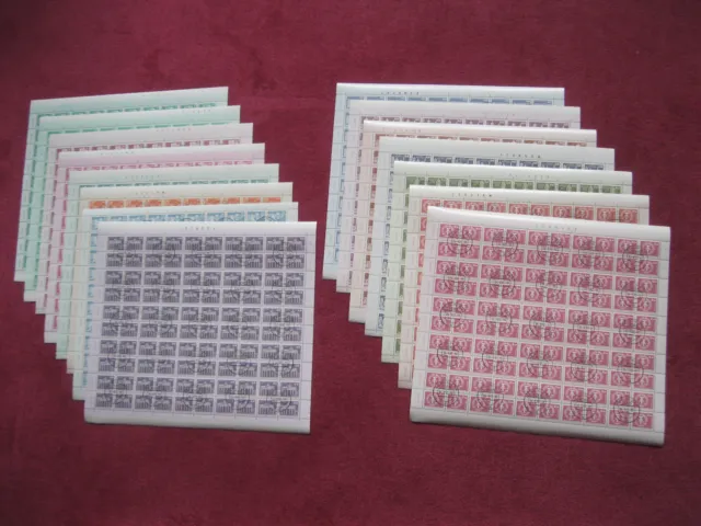 Briefmarke DDR ganzer Bogen kpl. Bogensatz kleine Dauerserie Bauwerke gestempelt