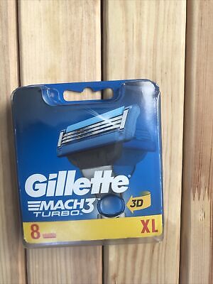 Gillette Mach 3 cuchillas de afeitar turbo paquete de 8 XL 3D.