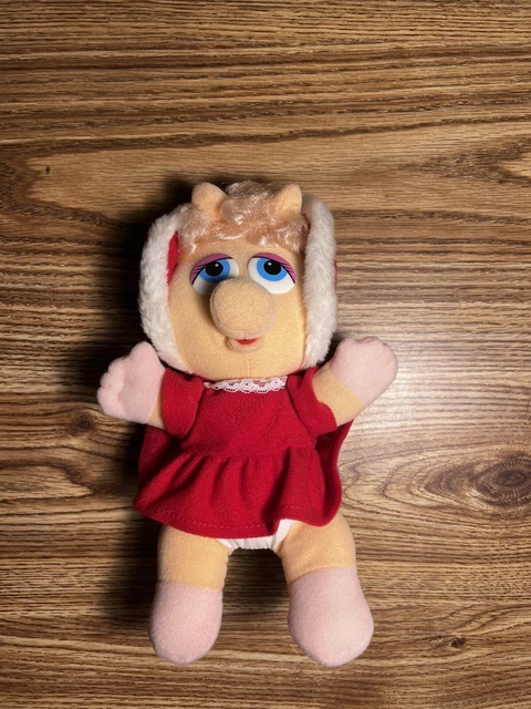 Vintage 1987 Muppet Baby Miss Piggy Plush 10" Stuffed Animal Jim Henson