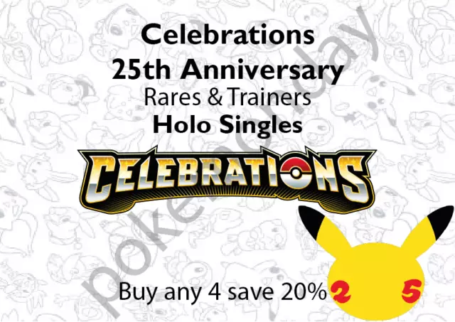 Celebrations Holo Singles Rare 25th Anniversary SW&SH Pokemon Cards Near Mint NM