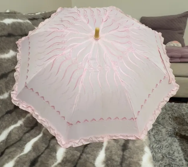 Cute Kids Pink Parasol 2000. Made of silk, Protects from the sun.