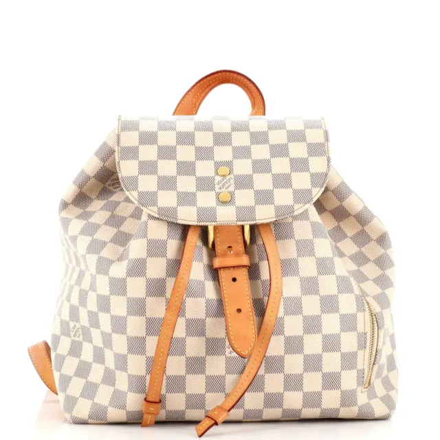 RDC13484 Authentic LOUIS VUITTON Damier Azur Sperone Backpack Rose Pink  Lining