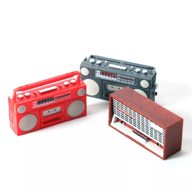 1:12 Dollhouse Miniature Retro Radio Model Record Transceiver Toy Home De'K_