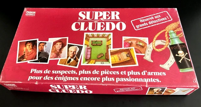 ANCIEN JEU DE SOCIETE : SUPER CLUEDO ( + de suspects, de pièces et d