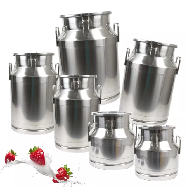12-60L Gallon Stainless Steel Milk Can Barrel Milk Jug Milk Bucket Storage US