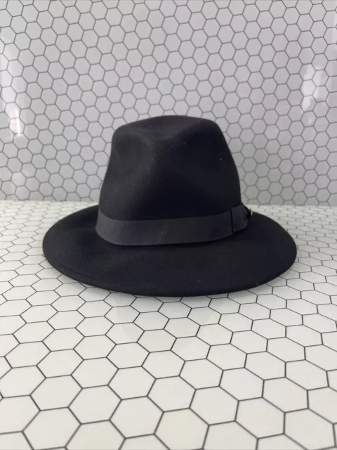 NWT San Diego Hat Co. Women's 100% Wool Wide Brim Felt Fedora, Black OS