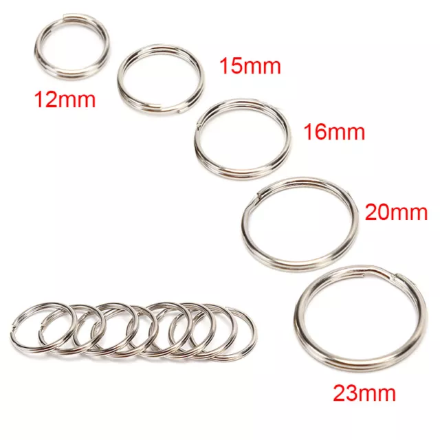 100X/lot Key Rings DIY Metal Key Holder Split Rings Hoop Metal Loop Keychai BIBI