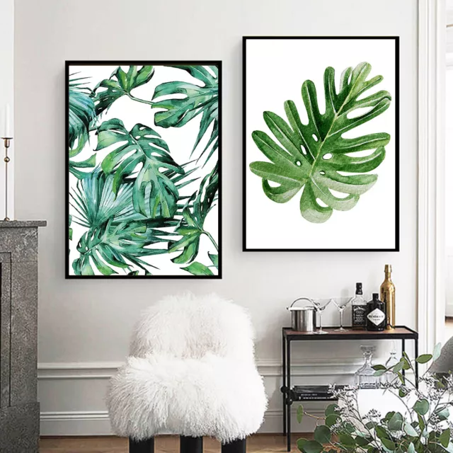 1pc Nordic Green Plant Leaf Canvas Art Poster Print Painting Wall Picture Decor