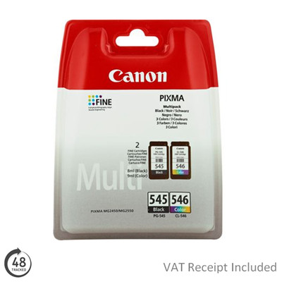 Original Canon PG545 Black & CL546 Colour Ink Cartridge for Pixma Printers