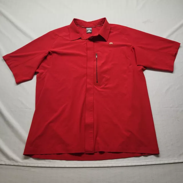 Nike ACG Button Up Shirt Mens XL Red Short Sleeve Performance Stretch Dri Fit