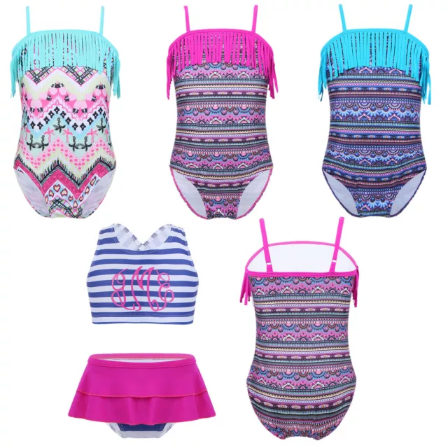 Toddler Kids Girls Bikini Swimwear Boho Tassel Swimsuit Bathing Suit Beachwear