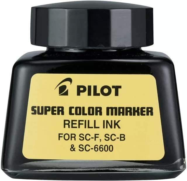 43500 Pilot Super Color Permanent Marker Refill Ink w/ Dropper, Black 1oz Bottle