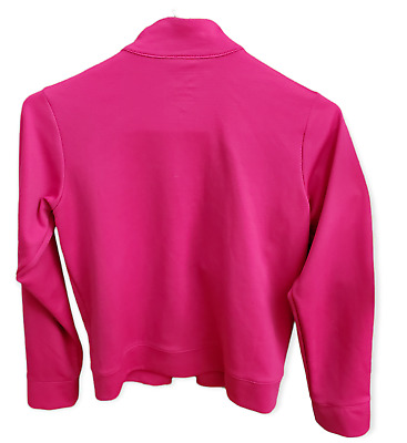 NIKE Track Jacket Full Zip Dri-Fit Long Sleeve Pink w/ Gray Girls Large 2