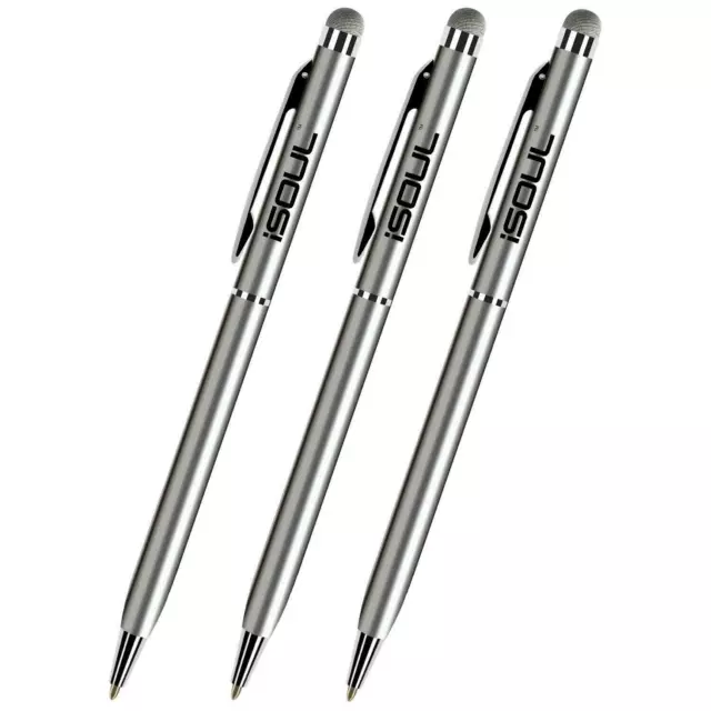 3x Universal Touch Screen Stylus Micro-Fibre Tip Ball Pen For Mobile Phone Tab