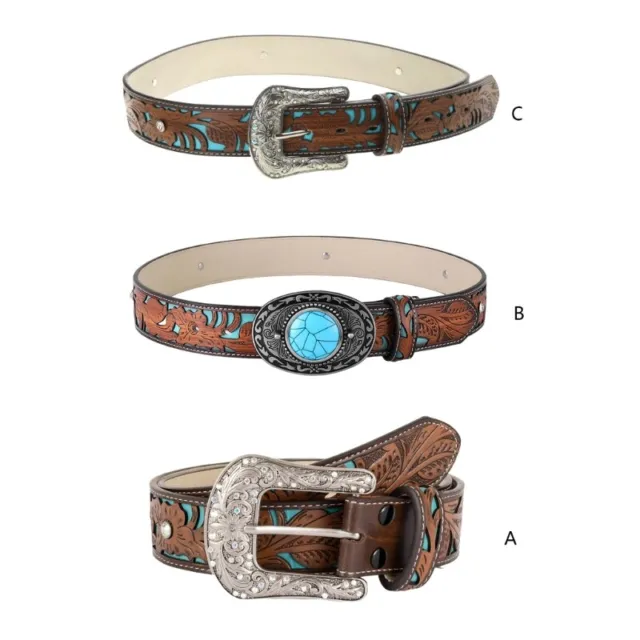 Turquoise Belt Cowboy Belts For Men Western Buckle Belt Vintage Western Belt