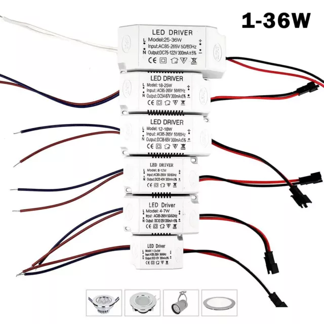 36W LED Driver Trafo 24W 20W 18W 10W 5W 3W 300mA 250mA Treiber LED Netzteil ACDC