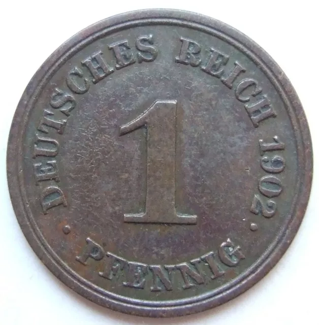 Moneta Reich Tedesco Impero Tedesco 1 Pfennig 1902 E IN Very fine