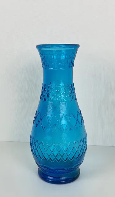 Ancien  magnifique grand vase en verre bleu Italy 2