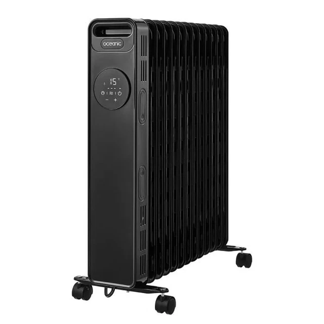 Radiateur à Bain D'huile électrique OCEANIC 2000W - Noir, Thermostat, Télécommande, Roulettes