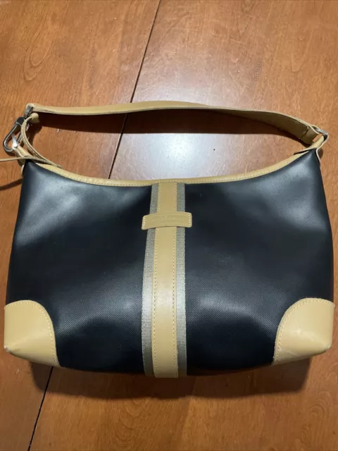 Vintage Longchamp coated canvas/leather shoulder bag