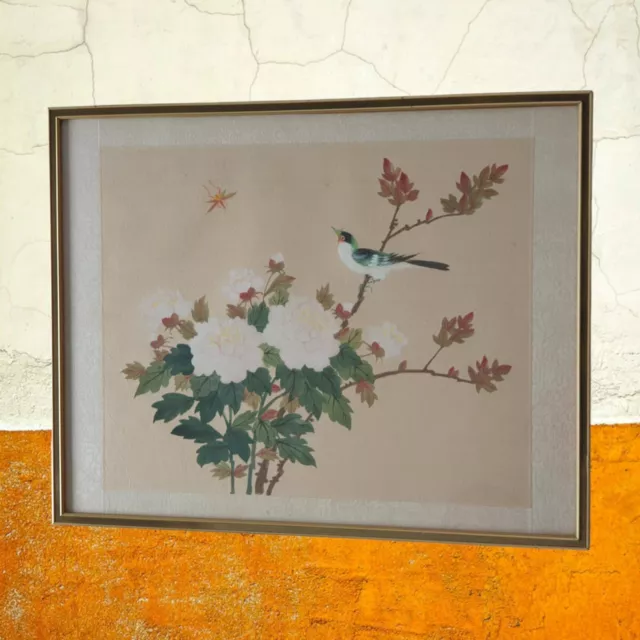 Chinese paintings on paper/silk of exotic bird and flowering branches