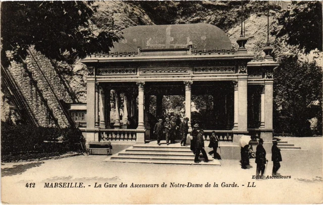 CPA 13 - MARSEILLE - 28. L´Ascenseur et Notre-Dame de la