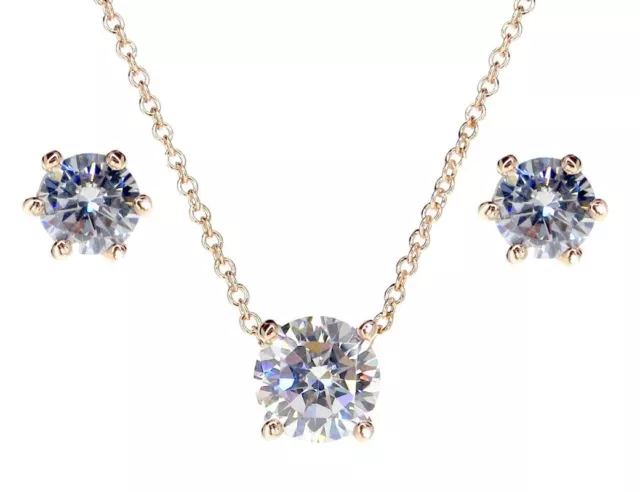 Olivia Solitaire Necklace and Earring Jewellery CZ Cubic Zirconia CRYSTALA