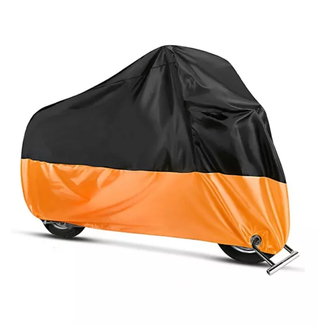  SMARCY Housse de Protection pour Moto, Bâche Moto XXXL, Abris  Moto Extérieur, Couverture Polyester pour Moto Scooter, Noir Orange, 295 *  110 * 140 CM