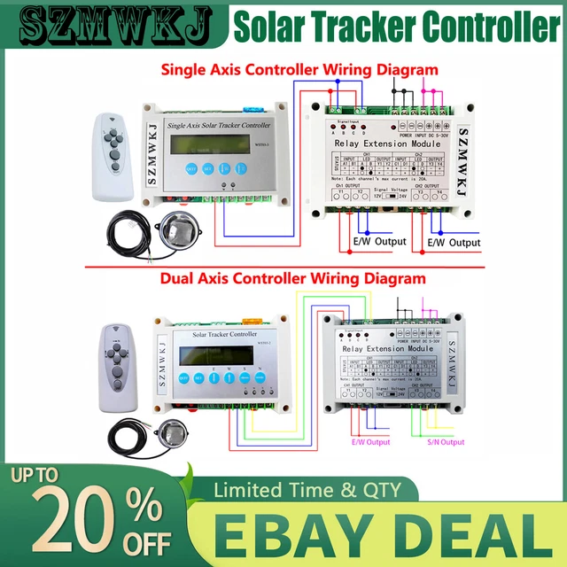 ELECTRONIC SOLAR TRACKING LCD Tracker Single/Dual Axis Controller ...