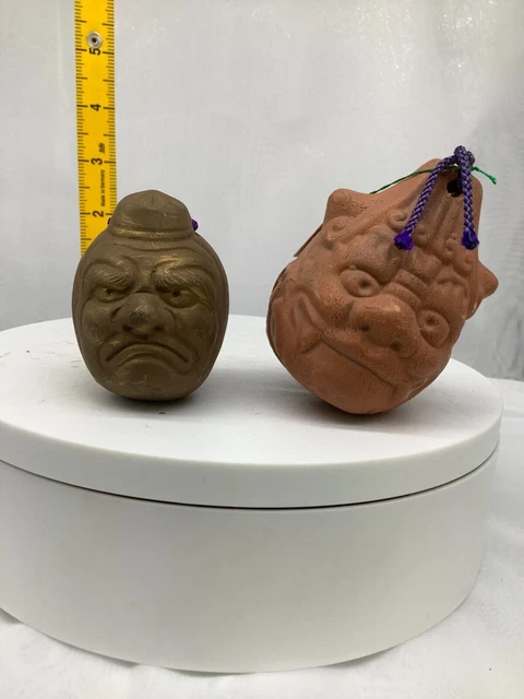 Campana di argilla giapponese Ceramica Dorei Antiquariato asiatico goblin...