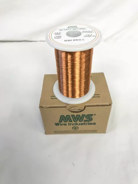 MWS Magnet Wire 36 HAPT-NATURAL NEMA MW-35C Heavy Polyester A/I Topcoat