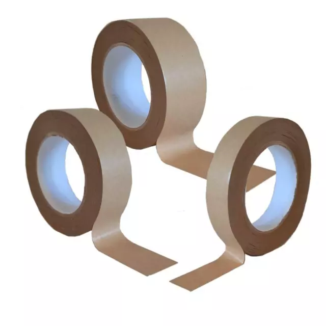 Brown Kraft Paper Tape Rolls Packaging Strong Sticky Adhesive In Many Sizes UK