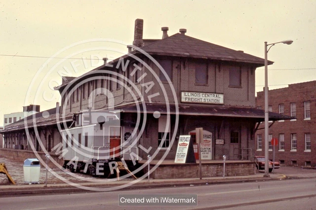 Duplicate  Ektachrome Illinois Central Railroad Freight Station Decatur,Illinois