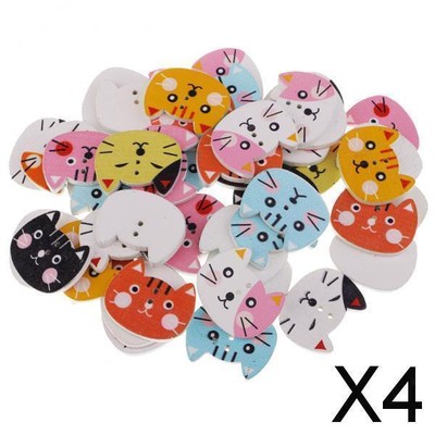 LEORX 100pz Bottone di Legno Farfalla Misti 2 Fori per Scrapbooking Cucito 
