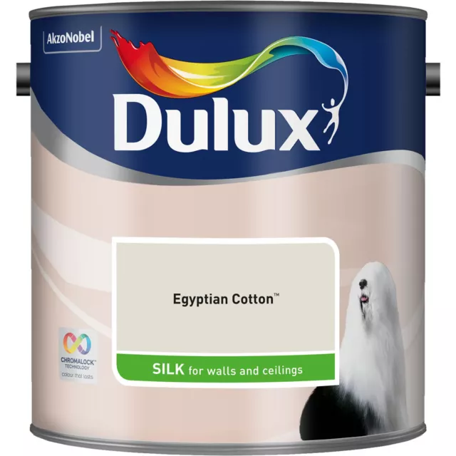 Dulux Smooth Creamy Emulsion Silk Paint Egyptian Cotton 2.5L Walls and Ceiling