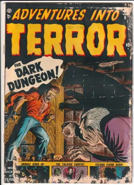 Adventures Into Terror #9 1952 Atlas Comics 1.5 FR/GD RUSS HEATH PCH COVER