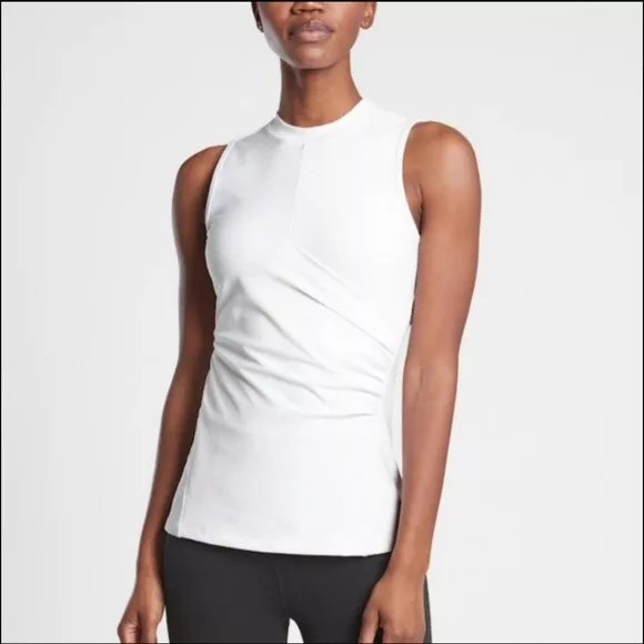 ATHLETA BAYVIEW TANK~SIZE Extra Small XS~Black Rouched Sides Stretch NWOT  $19.95 - PicClick