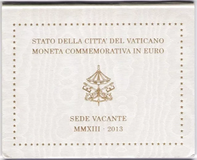 2013 Ciudad del Vaticano - Sede vacante, 2 euros en carpeta - FDC