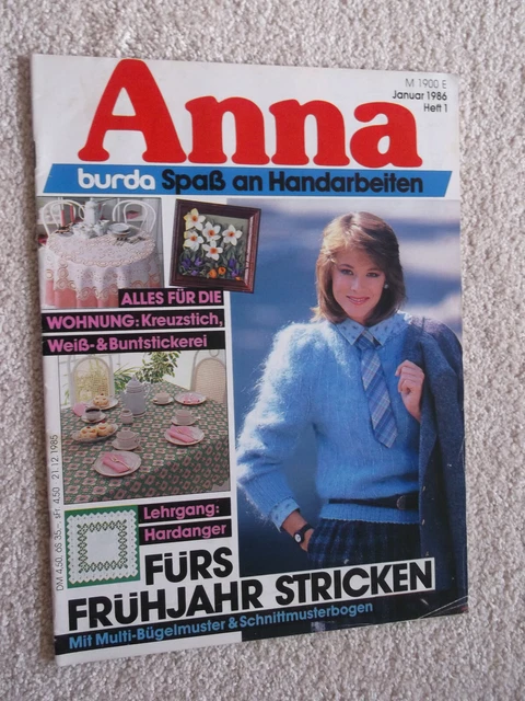 Anna; Burda - Spass an Handarbeiten; Heft 1/1986; komplett;  Kunststricken u.a.