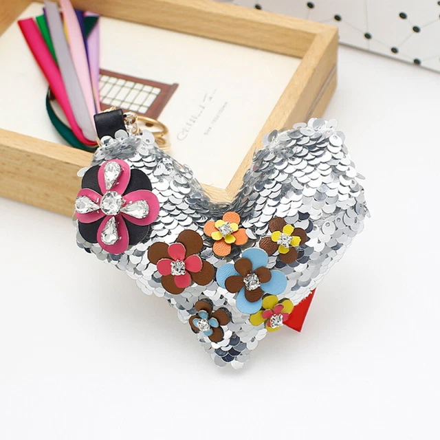 hanging pendant keychains Porte-clés Coeur À Paillettes Porte-clés Pendentifs Su