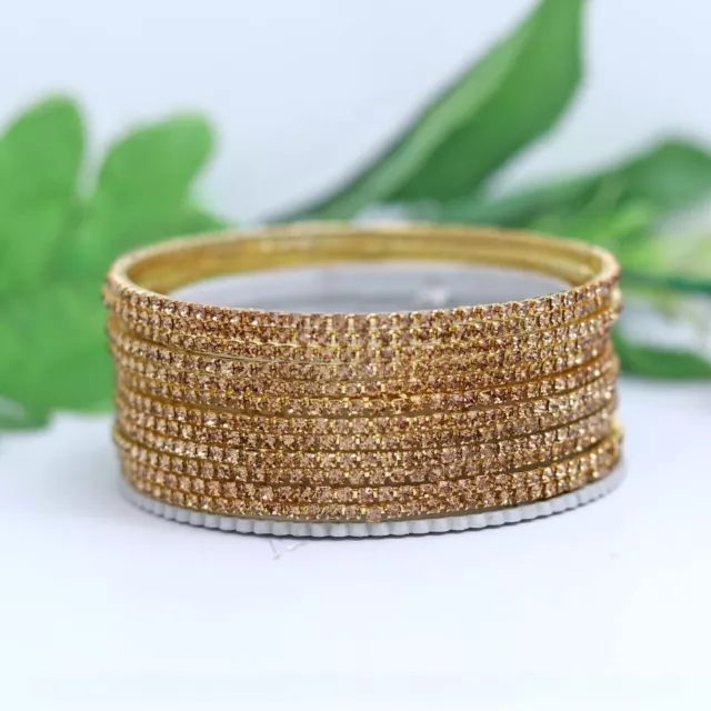 Bollywood Indian Gold Plated 12 PCs Bangle Bracelet Wedding Women Ethnic Jewelry